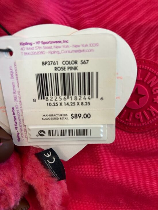 NWT Kipling Seoul Small Tablet Backpack Rose Pink Floral Keychain main image 6